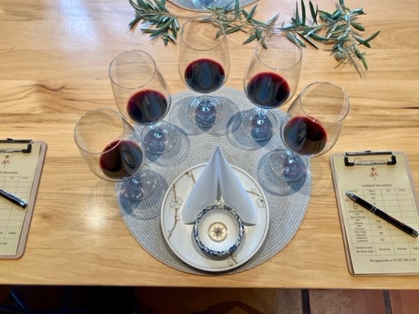 wine glasses on table