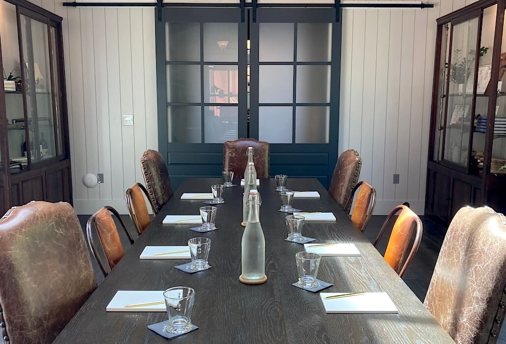 Private boardroom setup at Handwritten Wines, one of the top Napa Valley corporate meeting spaces in Yountville.