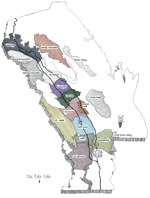 Map of Napa Valley AVAs updated