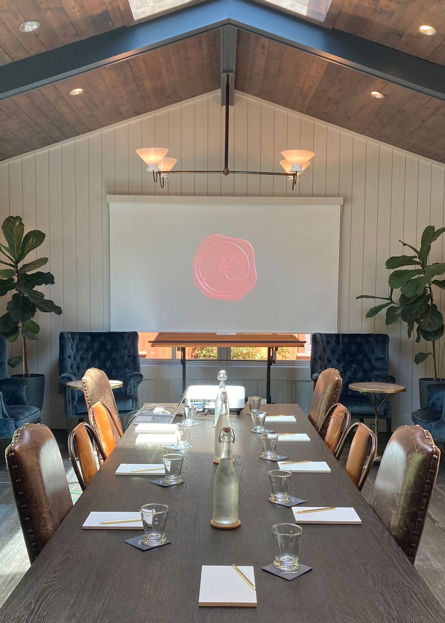 long table shown set up for special event and meeting